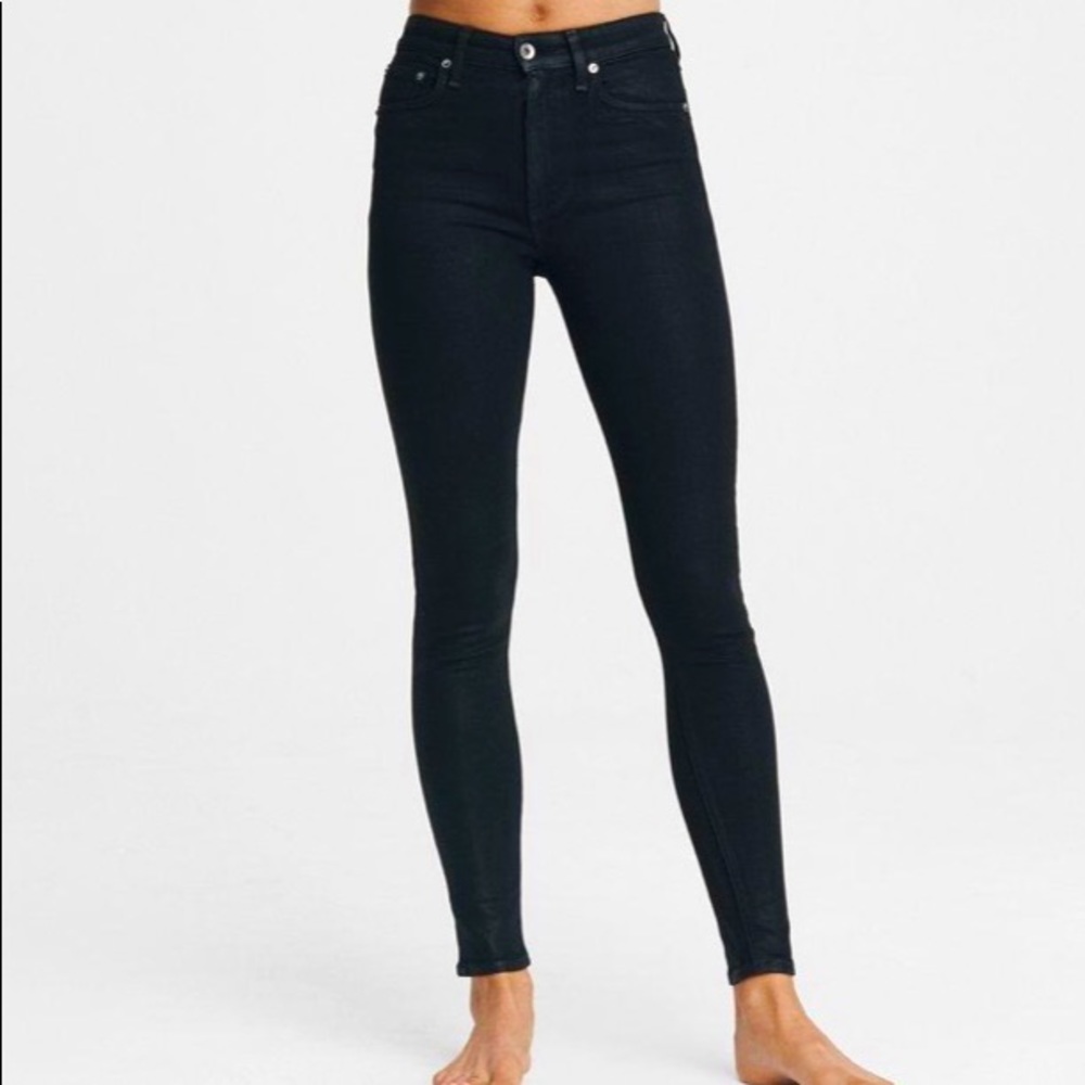 Rag & Bone Nina High-Rise Skinny - Coated Black